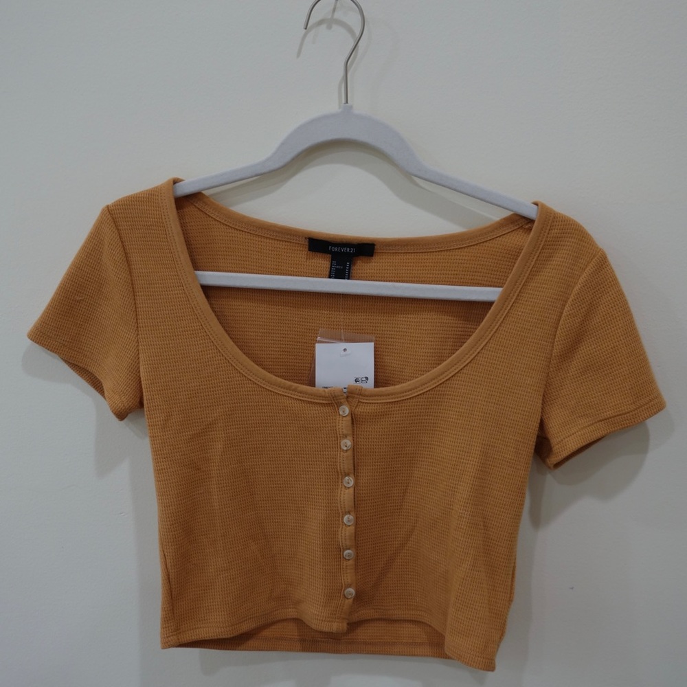 NWT Forever 21 Knit Crop Top Camel - Medium